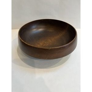 Vintage Mid Century 9” Wooden Bowl Walnut